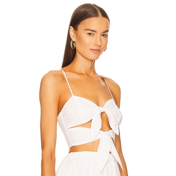 Michael Costello X Revolve White Strappy Crop Top - Picture 3 of 4